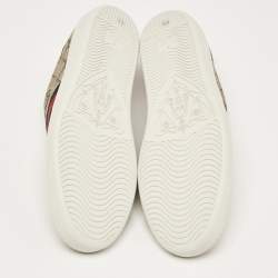 مملوكة مسبقًا Gucci Brown GG Canvas Ace Low Top Sneakers Size 41.5