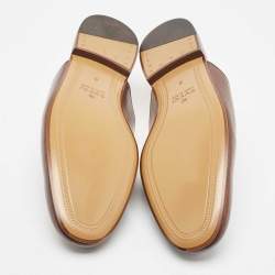 Gucci Dark Brown Leather Princetown Flat Mules Size 42