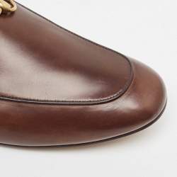 Gucci Dark Brown Leather Princetown Flat Mules Size 42