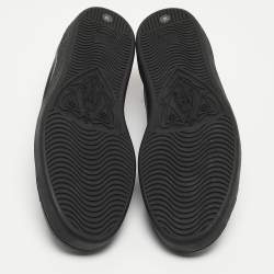 Pre Owned Gucci Black Leather Web Ace Sneakers Size 44 