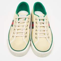 Gucci Cream Canvas Tennis 1977 Sneakers Size 42.5