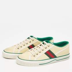 Gucci Cream Canvas Tennis 1977 Sneakers Size 42.5