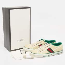 Gucci Cream Canvas Tennis 1977 Sneakers Size 42.5