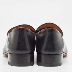 Pre Owned Gucci Black Leather Horsebit Foldable Loafers Size 42