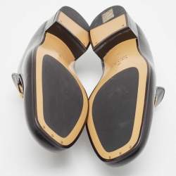 Pre Owned Gucci Black Leather Horsebit Foldable Loafers Size 42