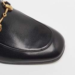 Pre Owned Gucci Black Leather Horsebit Foldable Loafers Size 42