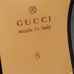 Pre Owned Gucci Black Leather Horsebit Foldable Loafers Size 42