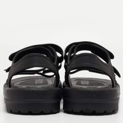 Gucci Black Honeycomb Rubber Flat Sandals Size 44