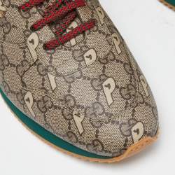 Pre Owned Gucci x Palace Brown GG Supreme Canvas and Leather Sneakers Size 44