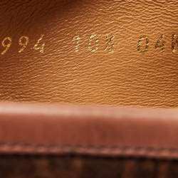 Gucci Brown Mini G Cube Suede Jordaan Loafers Size 44.5