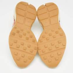 Pre Owned Gucci x Disney Cream Leather Mickey Mouse Rhyton Sneakers Size 47