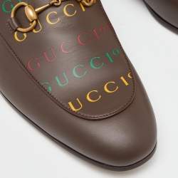Gucci Brown Leather Jordaan Loafers Size 43.5