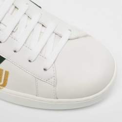 Gucci White Leather Guccy Ace Low Top Sneakers Size 41 