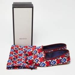 Gucci Multicolor Isometric G Print Satin Smoking Slippers Size 44