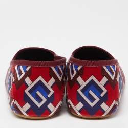 Gucci Multicolor Isometric G Print Satin Smoking Slippers Size 44