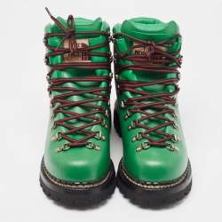 Gucci x The North Face Green Leather Hiking Ankle Boots Size 42.5