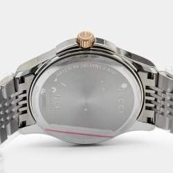 Gucci Black Two Tone Stainless Steel G-Timeless YA126410 Men's Wristwatch 38 mm 
