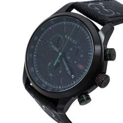 مملوكة مسبقًا سا�عة يد رجالية غوتشي "جي-تايمليس واي ايه126244" ستانلس ستيل پي ڨي دي أسود 44 مم