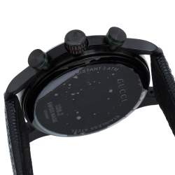 مملوكة مسبقًا ساعة يد رجالية غوتشي "جي-تايمليس واي ايه126244" ستانلس ستيل پي ڨي دي أسود 44 مم