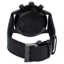 مملوكة مسبقًا ساعة يد رجالية غوتشي "جي-تايمليس واي ايه126244" ستانلس ستيل پي ڨي دي أسود 44 مم