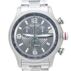 Pre Owned Gucci Grey Stainless Steel G-Timeless YA126248 Men's Wristwatch 44 mm