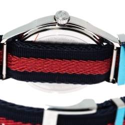 Gucci Black Red Tiger Stainless Steel Le Marche Des Merveilles YA126495 Men's Wristwatch 38 mm