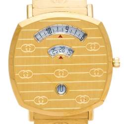 مملوكة مسبقًا Gucci Yellow Gold PVD Coated Stainless Steel Grip Men's Wristwatch 38 mm