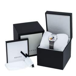 Gucci Silver Stainless Steel Disney x Gucci Grip YA157418 Women's Wristwatch 38 mm