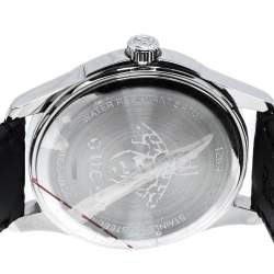 Pre Owned Gucci Black Stainless Steel Leather G-Timeless YA1264031 Men's Wristwatch 38 mm