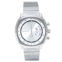 Pre Owned Gucci SIlver Stainless Steel Grip YA157302 Men's Wristwatch 40 mm