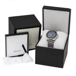 Pre Owned Gucci Blue Stainless Steel Dive 136.2 Men's Wristwatch 45 mm