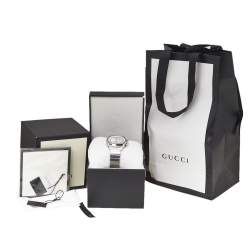 Pre Owned Gucci Silver Stainless Steel Grip YA157302 Men's Wristwatch 40 mm