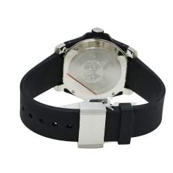 Pre Owned Gucci Black Stainless Steel & Rubber Dive YA136320 Quartz Men's Wristwatch 40 mm