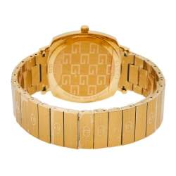 Pre Owned Gucci Yellow Gold PVD Stainless Steel Grip YA157409 Men's Wristwatch 38 mm