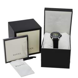 Gucci Black Stainless Steel Tiger Motif Dive YA136318 Men's Wristwatch 40 mm