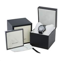 Gucci Black Stainless Steel Snake Motif Dive YA136323 Men's Wristwatch 40 mm