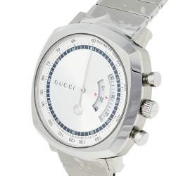 Gucci Silver Stainless Steel Grip YA157302 Men's Wristwatch 40 mm