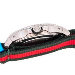 Pre Owned Gucci  Black Stainless Steel Nylon Dive YA136209 Men's Wristwatch 45 mm