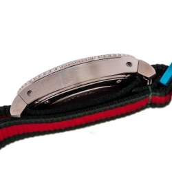 Pre Owned Gucci  Black Stainless Steel Nylon Dive YA136209 Men's Wristwatch 45 mm