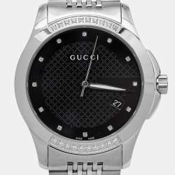 Gucci Black Stainless Steel G-Timeless YA126408 Unisex Wristwatch 38 mm