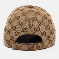Pre Owned Gucci Brown GG Supreme Canvas Baseball Cap XL