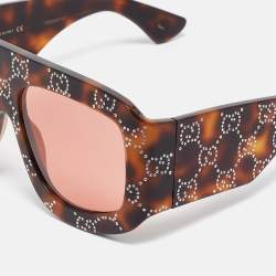 Gucci Tortoise GG0983S GG Crystals Mask Sunglasses