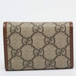 Pre Owned Gucci Beige/Ebony GG Supreme Canvas and Leather Horsebit Key Case