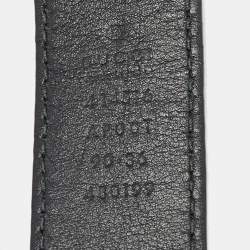 مملوكة مسبقًا Gucci Black Leather GG Marmont Buckle Belt 90 CM