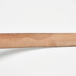 Pre Owned Gucci Brown Web Canvas and Leather Interlocking G Buckle Belt 95CM