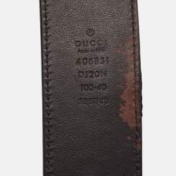 Pre Owned Gucci Brown Leather Double G Buckle Belt 100 CM