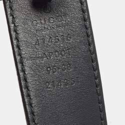 Pre Owned Gucci Black Leather GG Marmont Slim Belt 95 CM