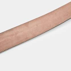 Pre Owned Gucci Black Guccissima Leather Interlocking G Buckle Belt 95 CM