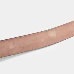 Pre Owned Gucci Black Guccissima Leather Interlocking G Buckle Belt 95 CM