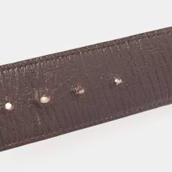 مملوكة مسبقًا Gucci Beige/Brown GG Supreme Canvas Interlocking G Buckle Belt 100 CM